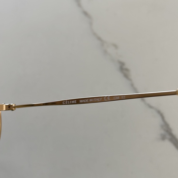 Celine Aviator sunglasses clear with white and gold tones - Picture 6 of 8